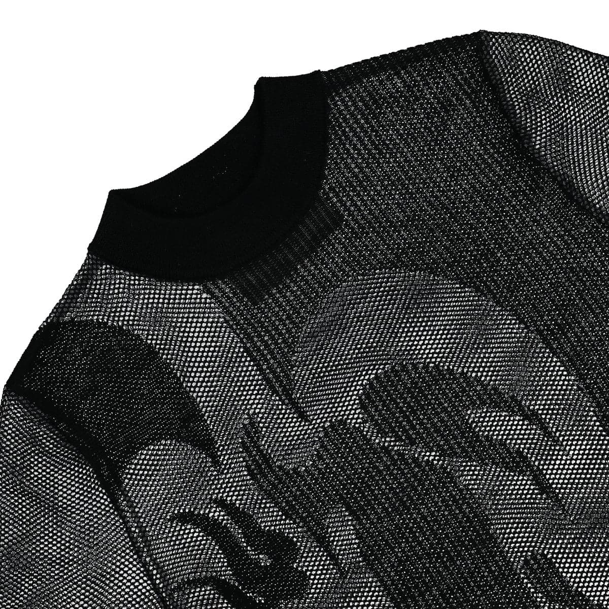 Feng Chen Wang Sheer Phoenix Jacquard Knit Black Detail view 3 | Gate
