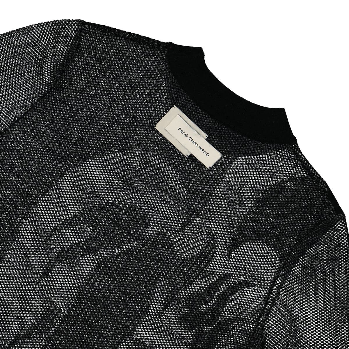 Feng Chen Wang Sheer Phoenix Jacquard Knit Black Detail view 4 | Gate