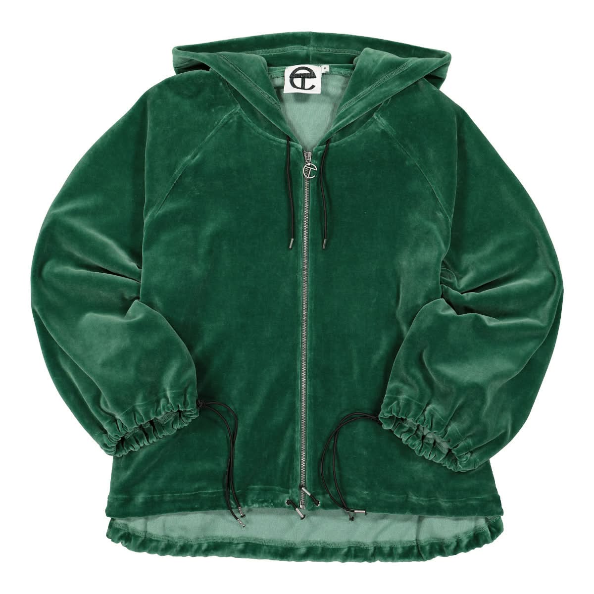 Telfar Velour Peasant Track Jacket Green Detail view 1 | Gate