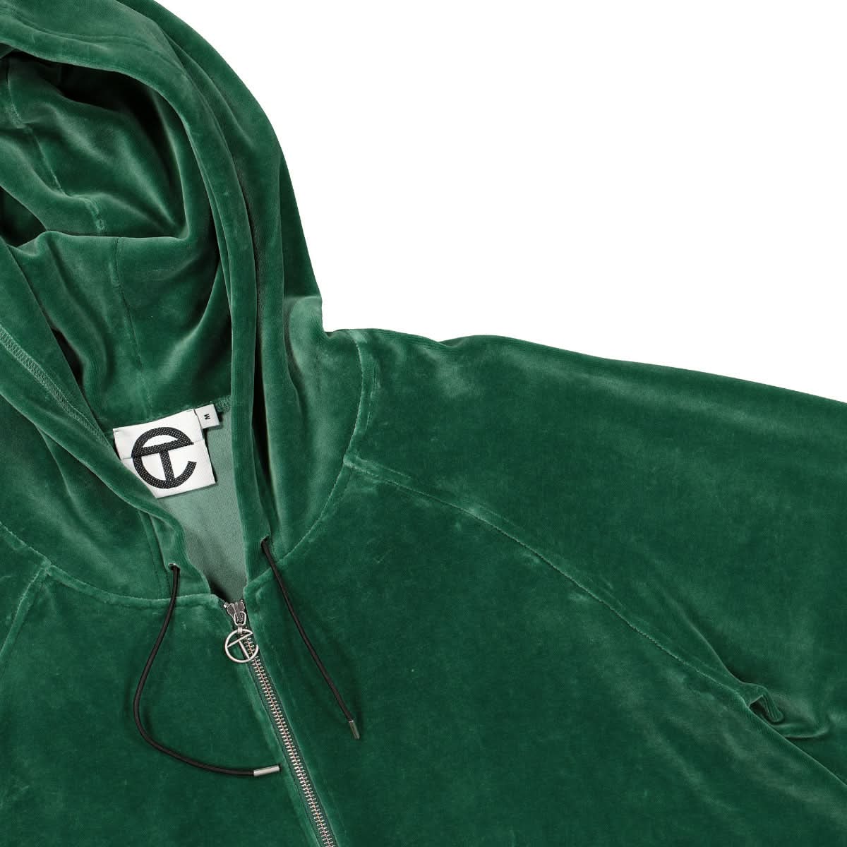 Telfar Velour Peasant Track Jacket Green Detail view 3 | Gate
