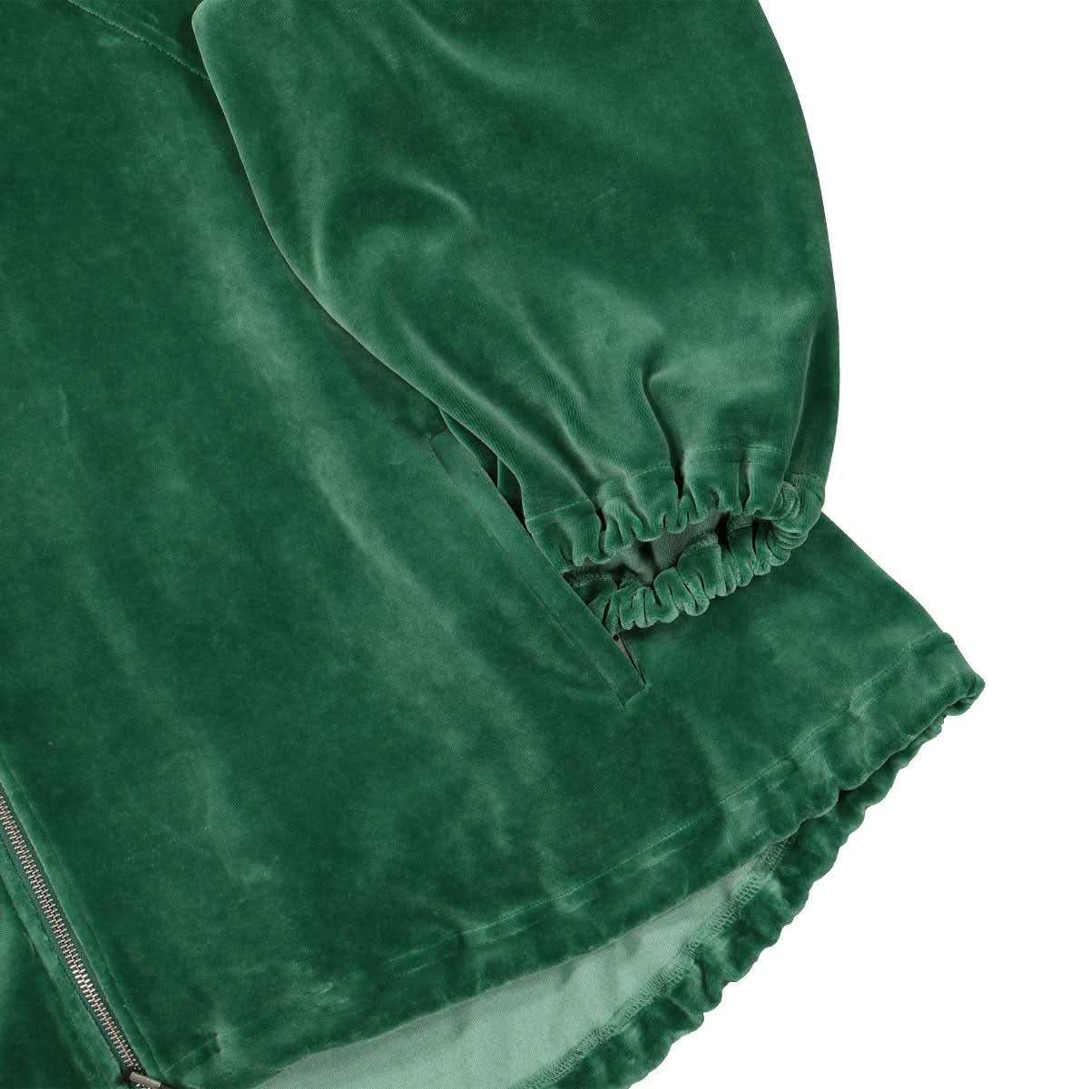 Telfar Velour Peasant Track Jacket Green Detail view 4 | Gate