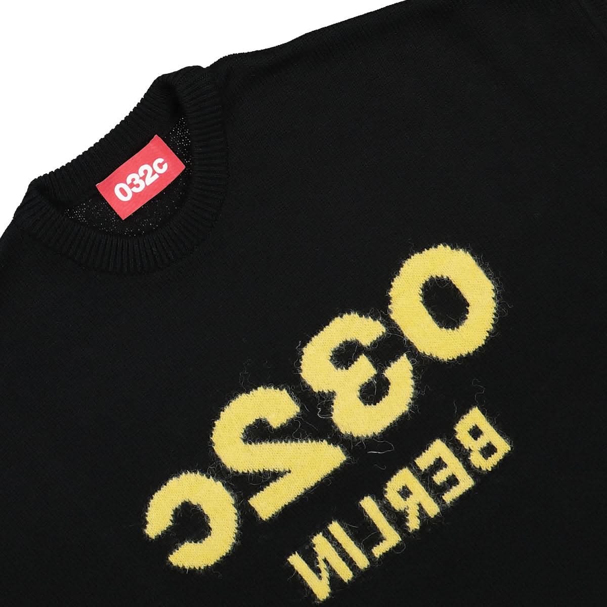 032c Fuzzy 'Selfie' Pullover Black Detail view 3 | Gate