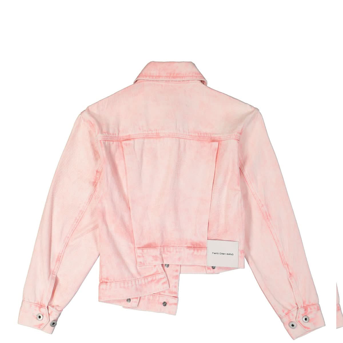 Feng Chen Wang Deconstructed Denim Jacket Pink Detail view 2 | Gate