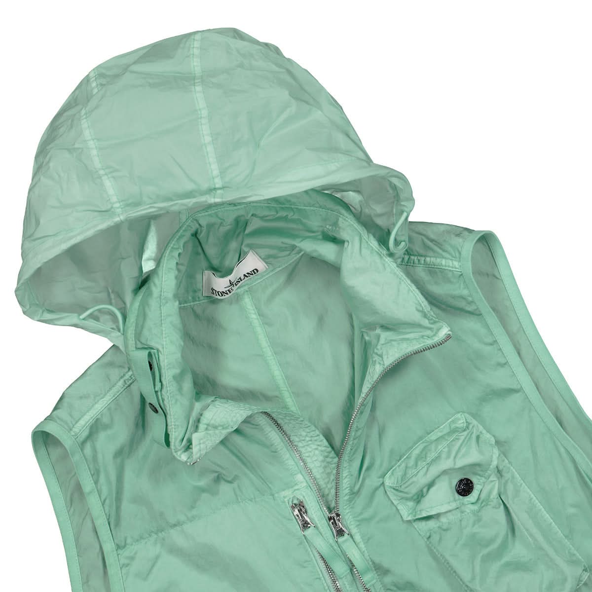 Stone Island Jacket Without Sleeves Blue,Green Detail view 3 | Gate