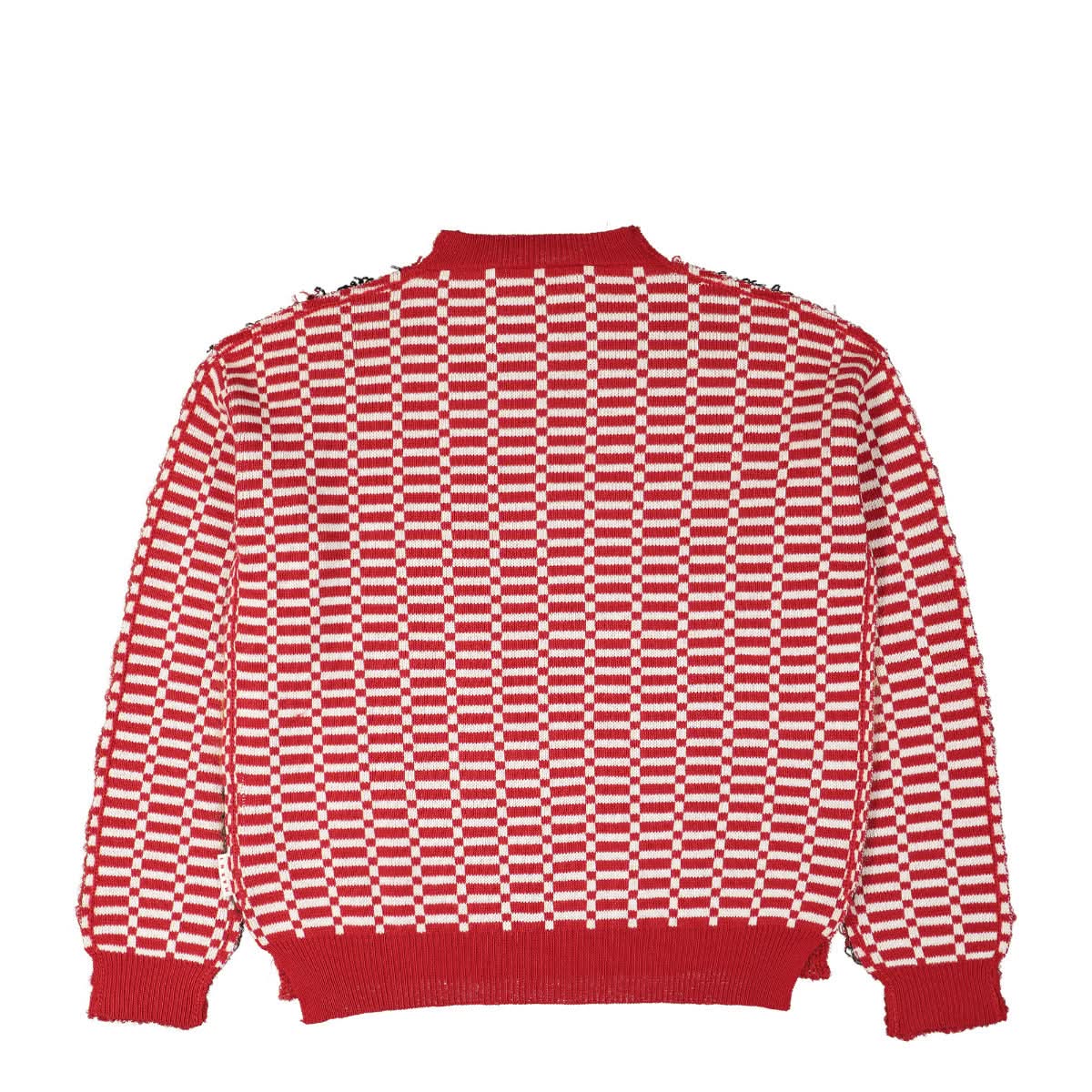 Marni Iconic Half and Half Check Roundneck Sweater Multicolor Detail view 2 | Gate