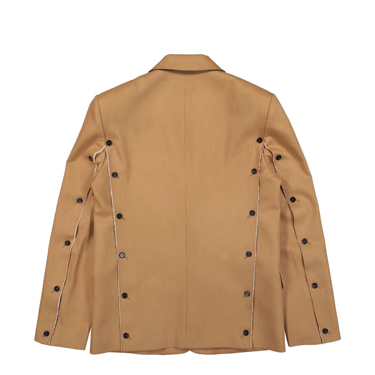 Marni Compact Wool Flannel Jacket Brown Detail view 1 | Gate