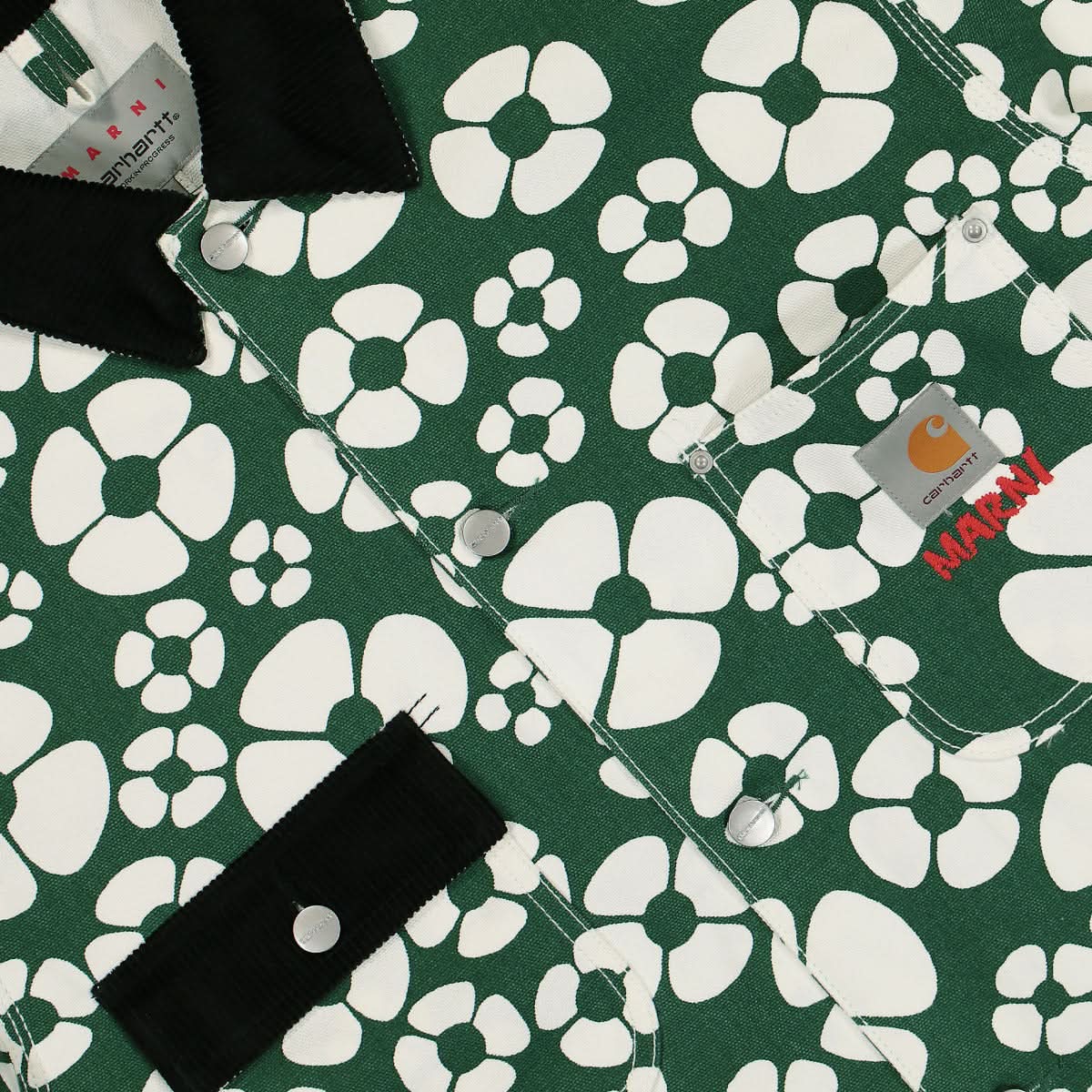 Marni Floral Jacket White,Green Detail view 4 | Gate