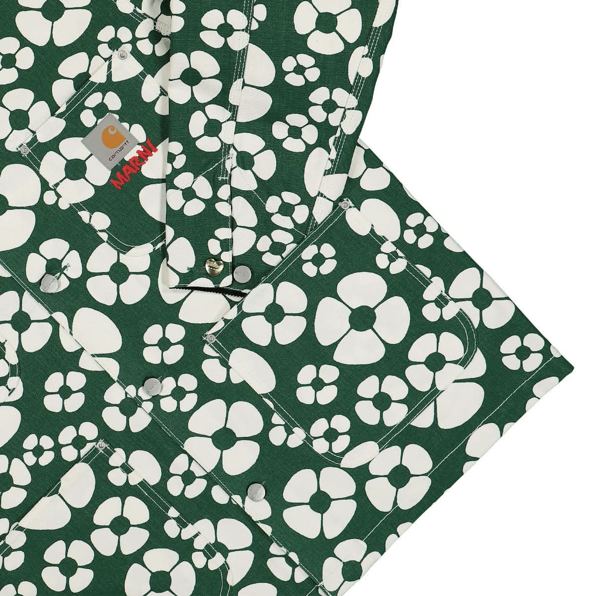 Marni Floral Jacket White,Green Detail view 5 | Gate