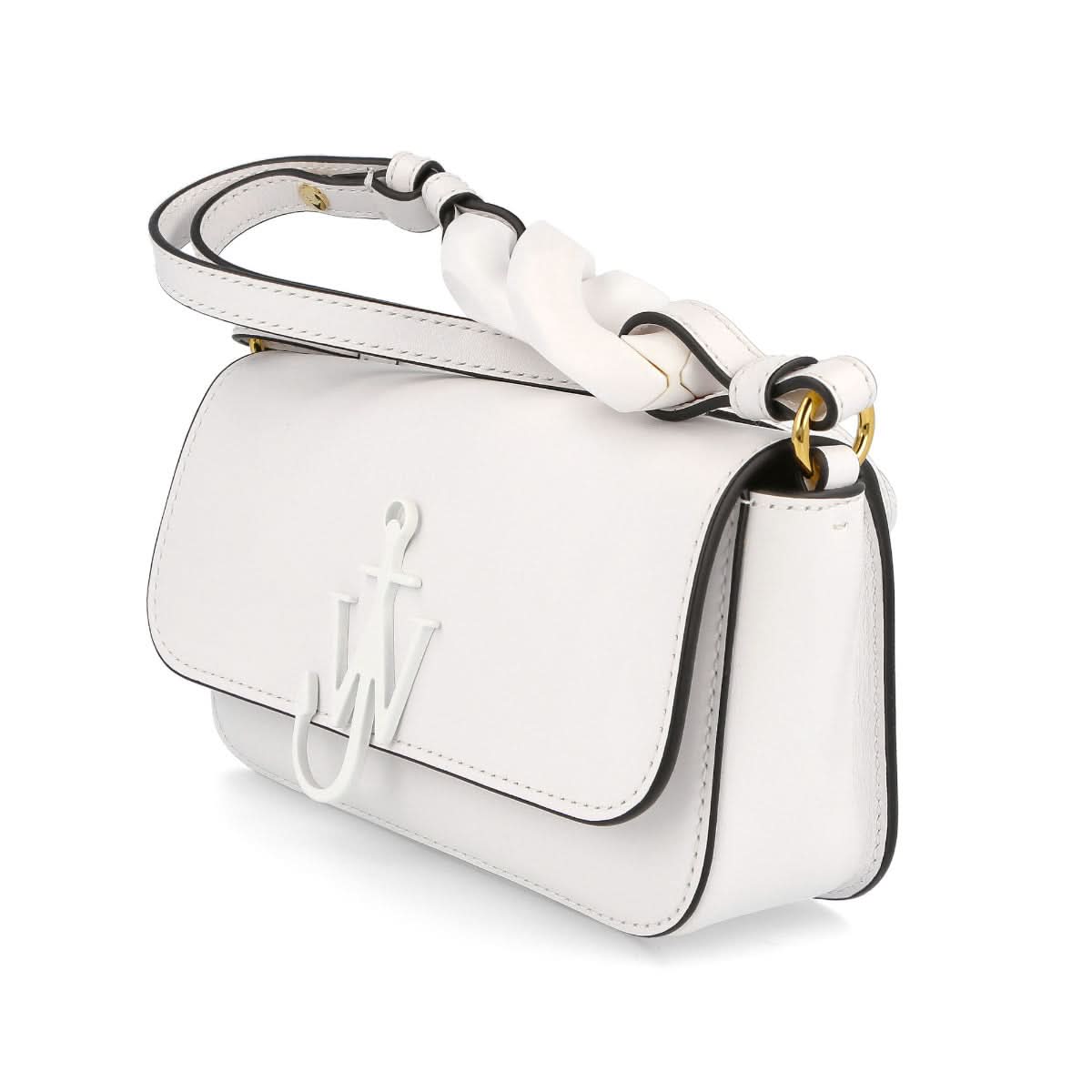 JW Anderson Chain Baguette Anchor Bag White Detail view 3 | Gate
