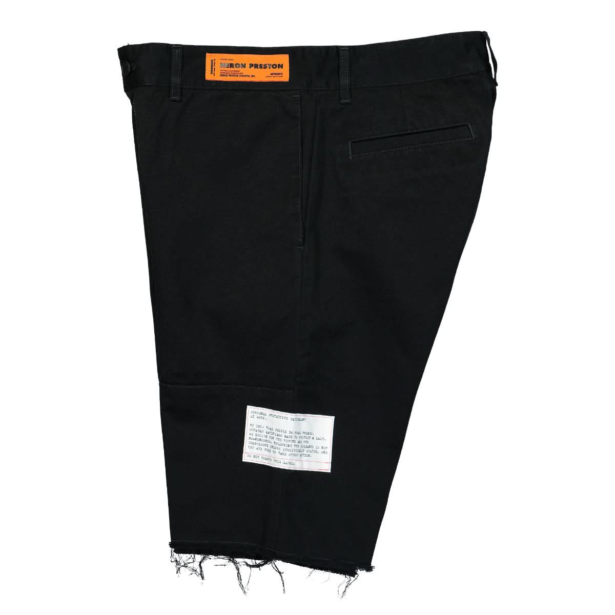 Heron Preston Heron Chino Raw Edge Shorts Black Detail view 3 | Gate