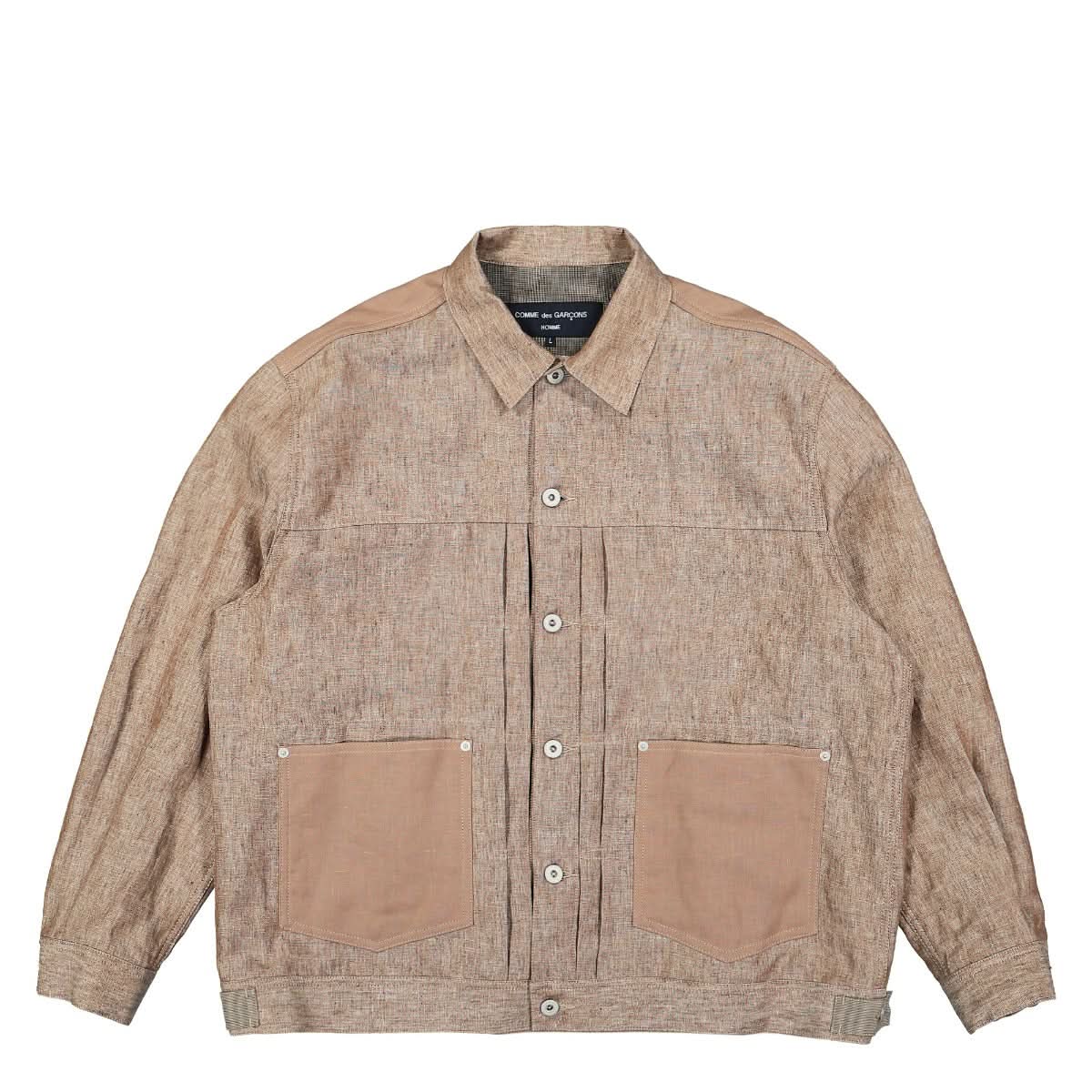 Comme des Garçons Homme Linen Jacket Brown,Beige Detail view 1 | Gate