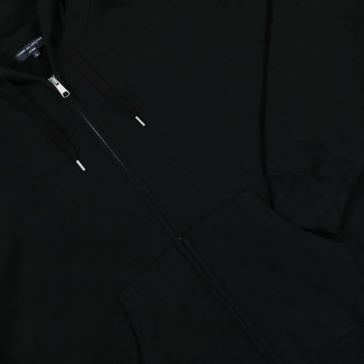 Comme des Garçons Homme Logo Zip Hoodie Black Detail view 4 | Gate