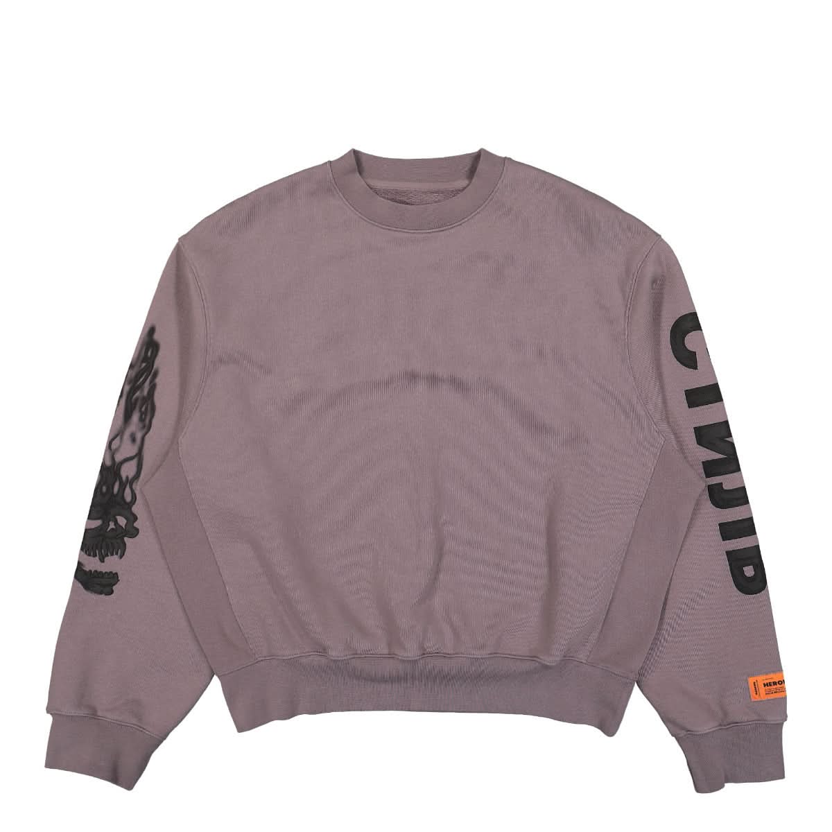 Heron Preston Flaming Skull Crewneck Grey Detail view 1 | Gate