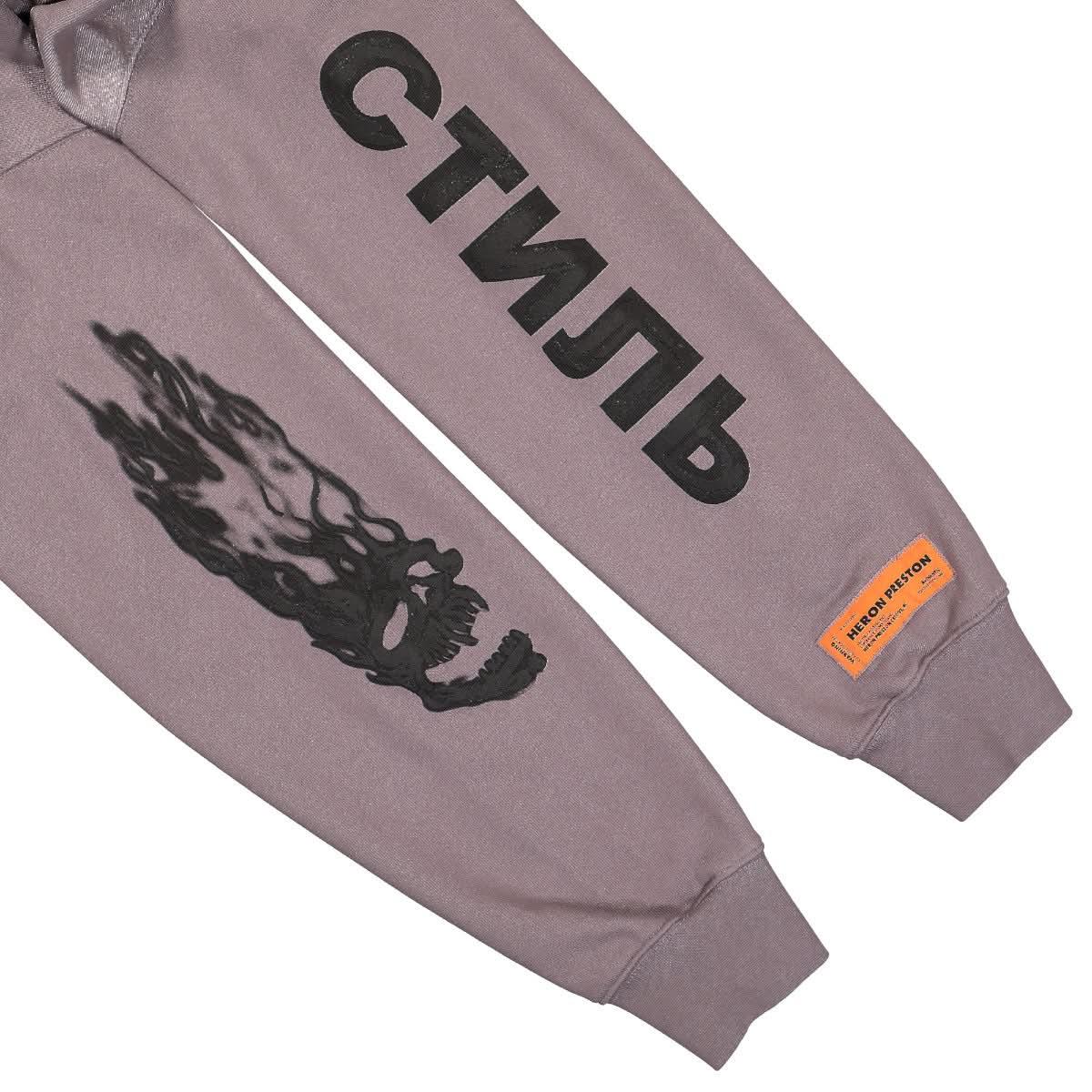 Heron Preston Flaming Skull Crewneck Grey Detail view 4 | Gate