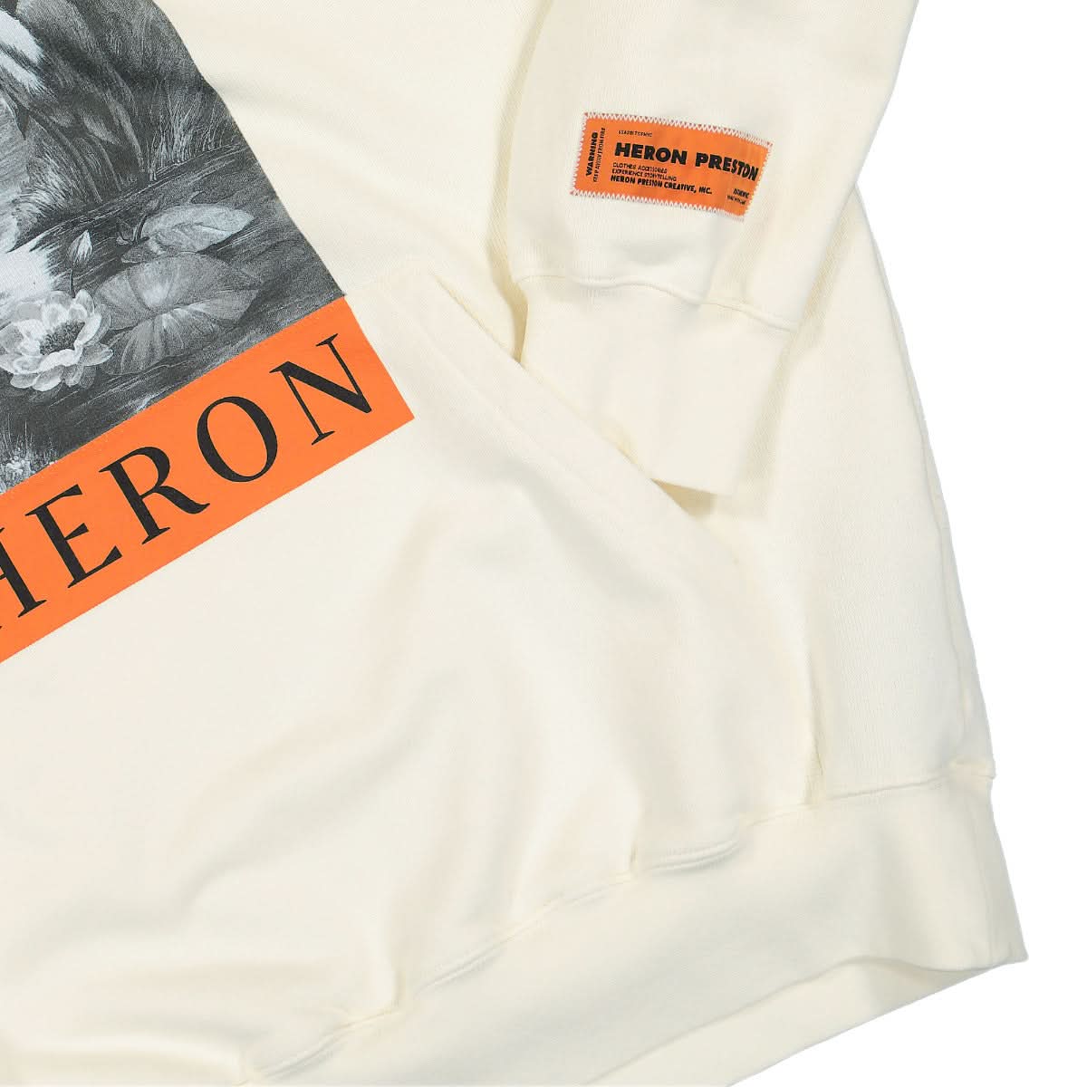 Heron Preston Hoodie Heron BW Beige Detail view 4 | Gate