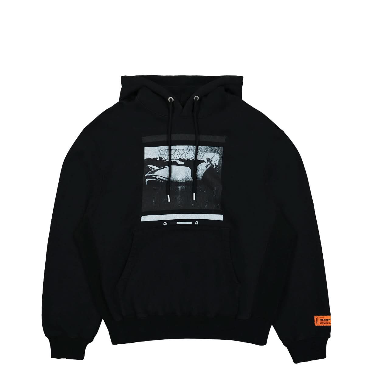 Heron Preston Misprinted Heron Hoodie Black Detail view 1 | Gate