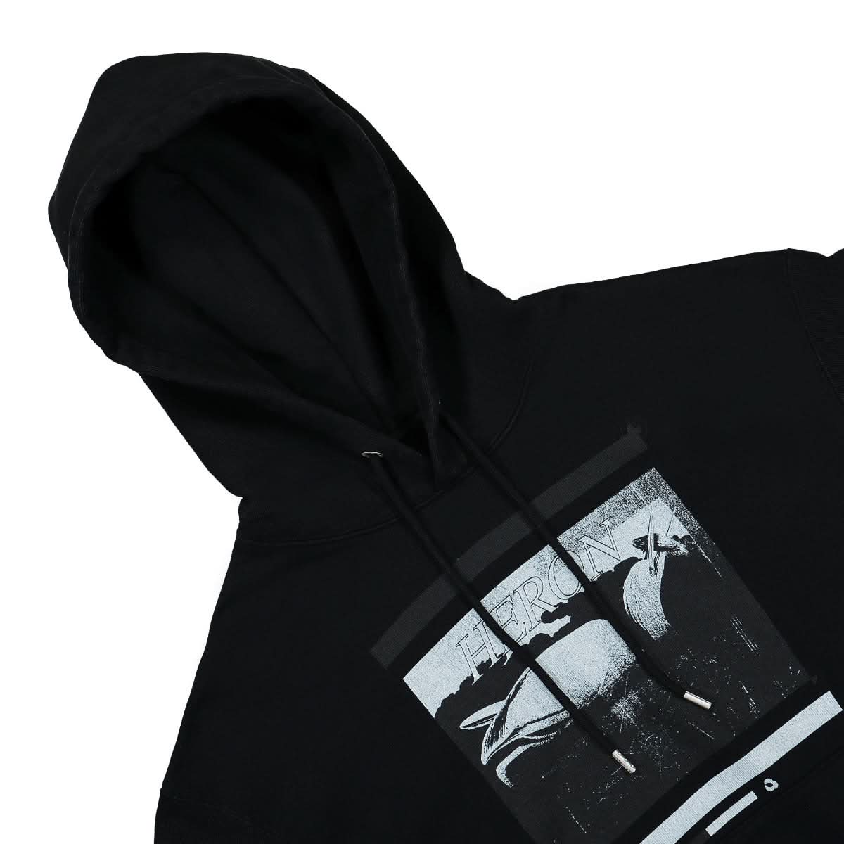 Heron Preston Misprinted Heron Hoodie Black Detail view 3 | Gate