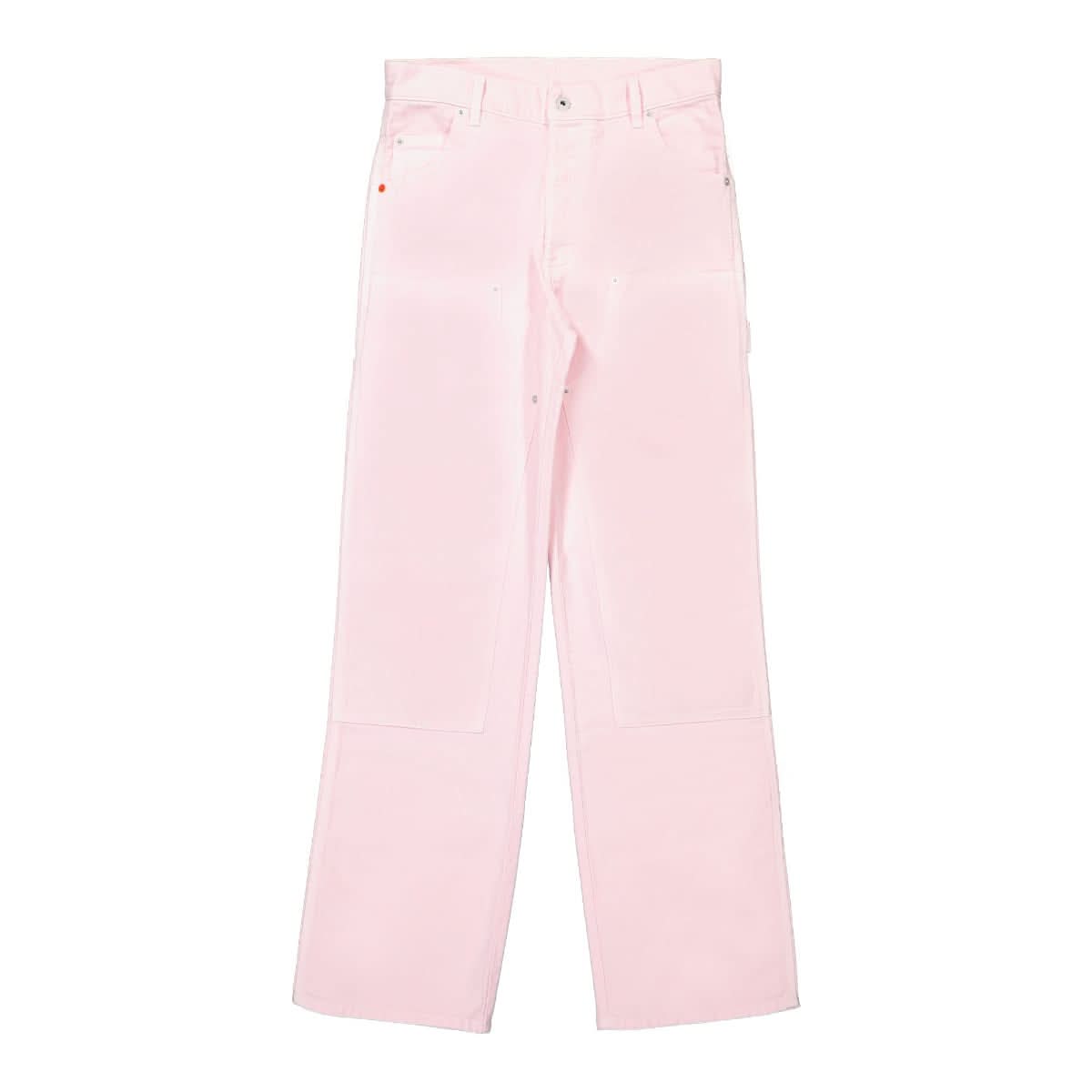 Heron Preston White Stitch Carpenter Pants Pink Detail view 1 | Gate