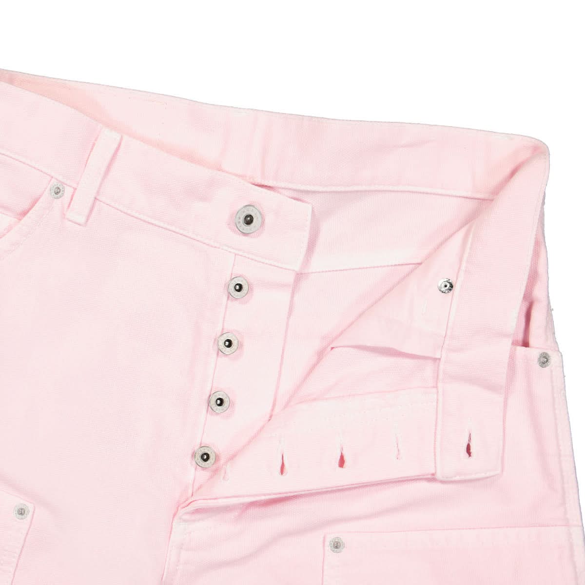 Heron Preston White Stitch Carpenter Pants Pink Detail view 5 | Gate