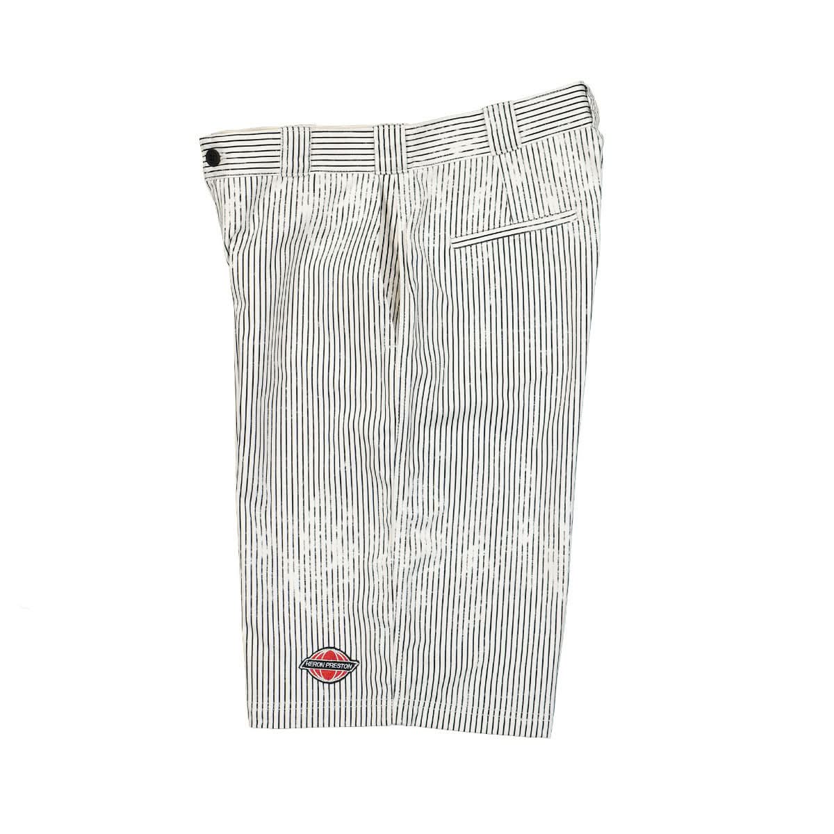 Heron Preston Stripes Canvas Shorts Black,Beige Detail view 3 | Gate
