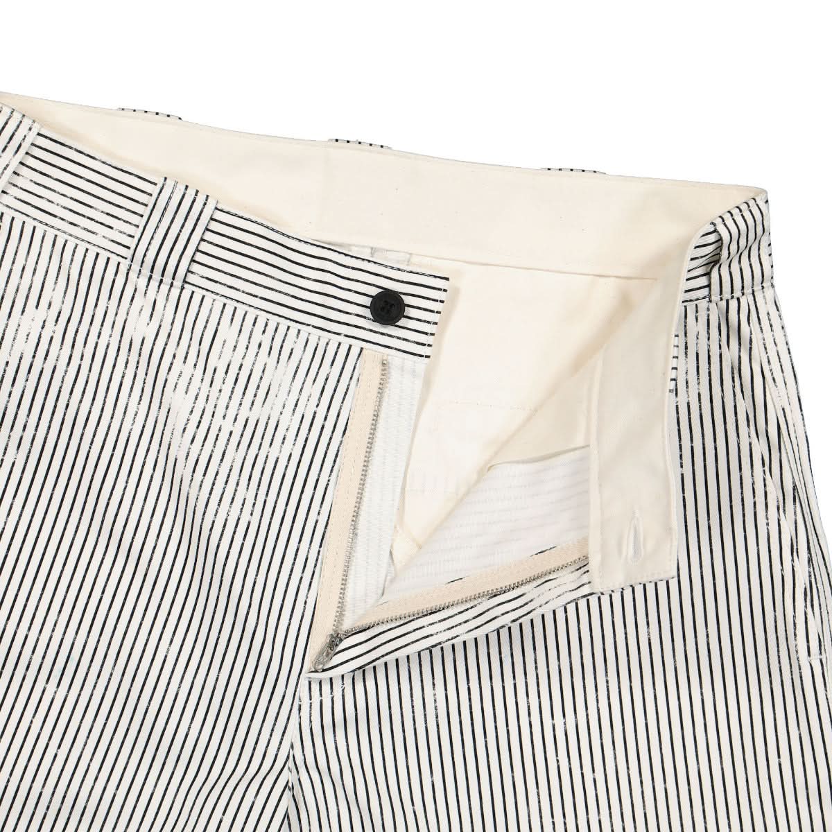 Heron Preston Stripes Canvas Shorts Black,Beige Detail view 4 | Gate