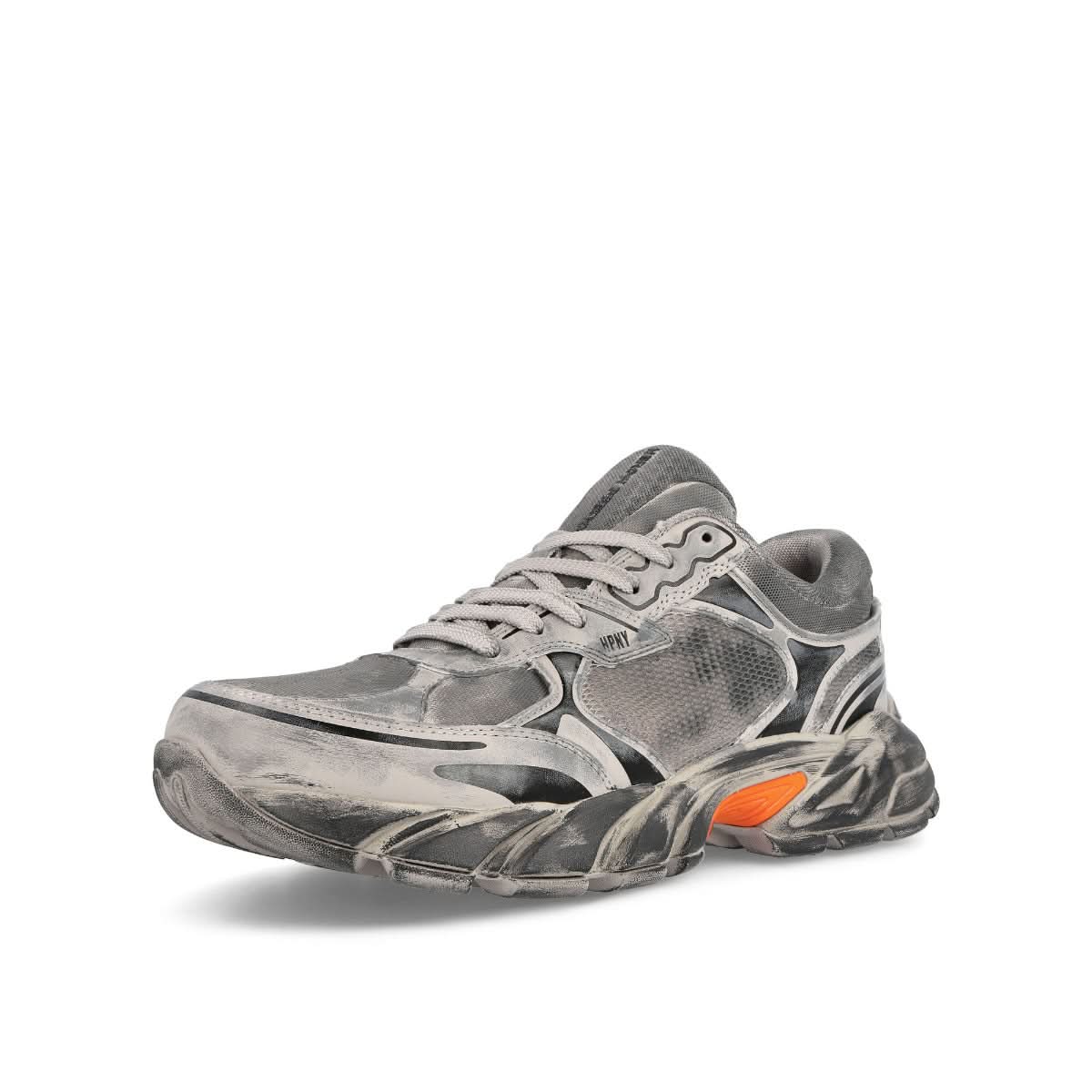 Heron Preston Block Stepper Worn Lea Grey Sneaker Detail view 4 | Gate