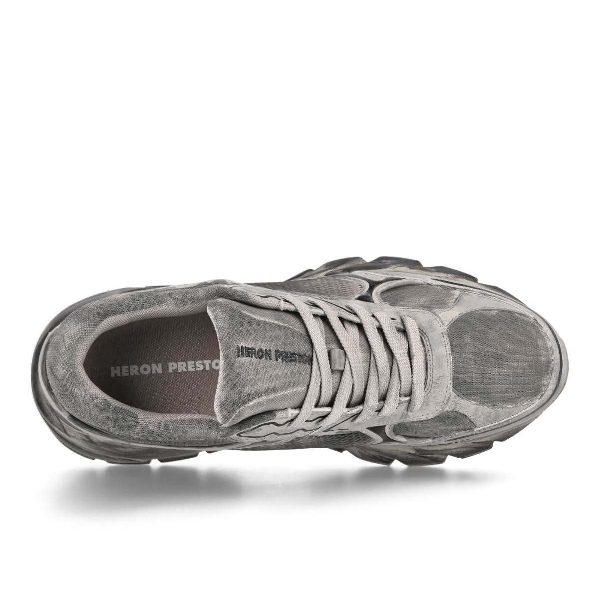 Heron Preston Block Stepper Worn Lea Grey Sneaker Detail view 5 | Gate