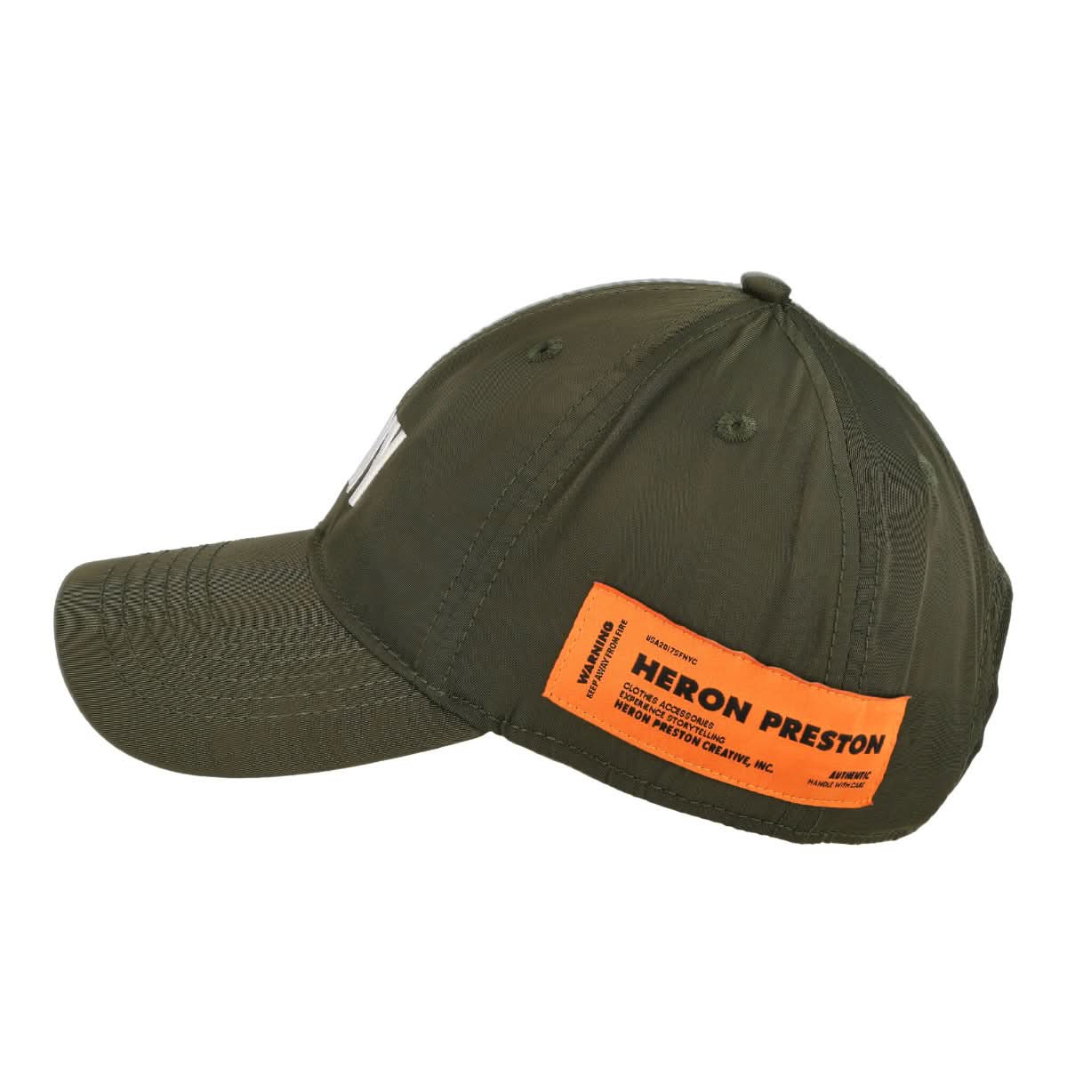 Heron Preston HPNY Emb Nylon Cap Olive Detail view 2 | Gate