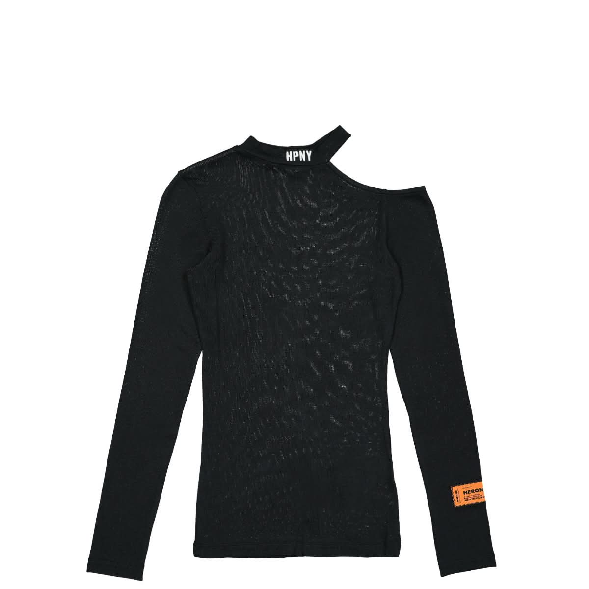 Heron Preston HPNY Emb Cut Shoulder Top Black Detail view 1 | Gate