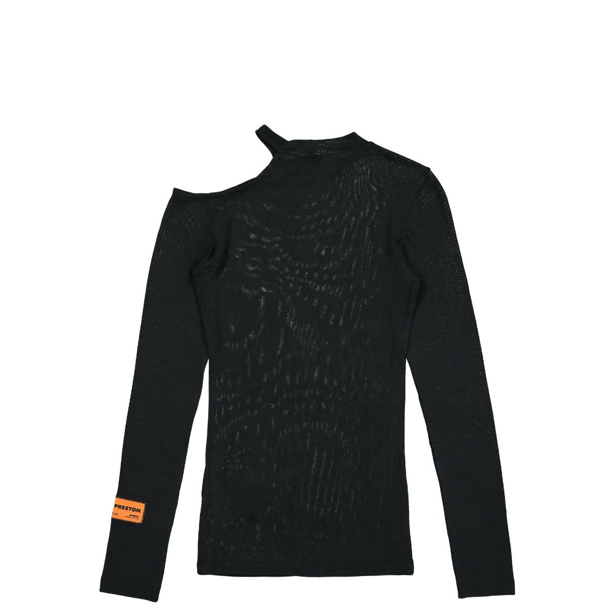 Heron Preston HPNY Emb Cut Shoulder Top Black Detail view 2 | Gate