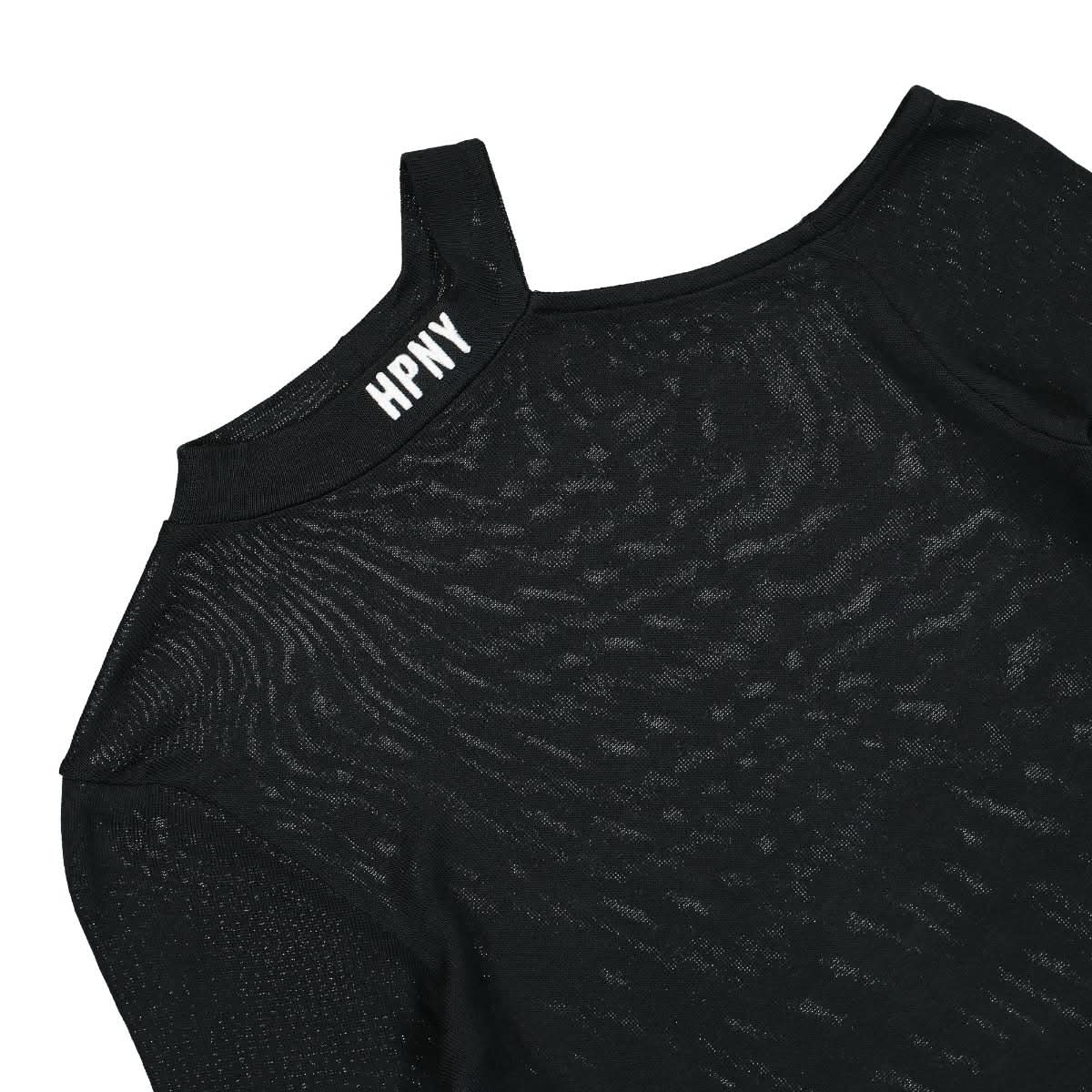 Heron Preston HPNY Emb Cut Shoulder Top Black Detail view 3 | Gate
