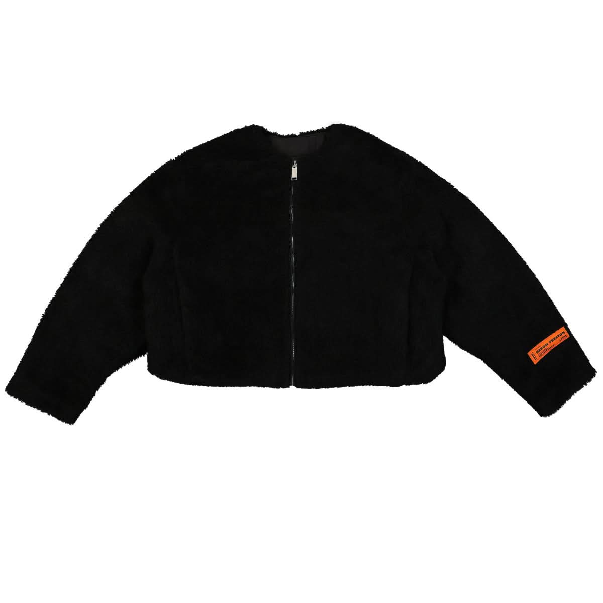 Heron Preston Cropped Fleece Jacket Black Detail view 1 | Gate