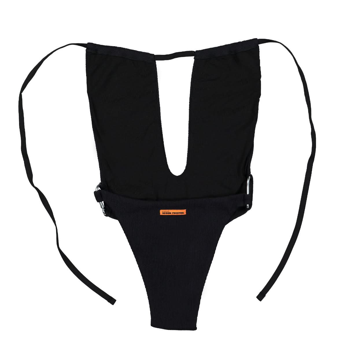 Heron Preston Carabiner Swimsuit Black Detail view 3 | Gate