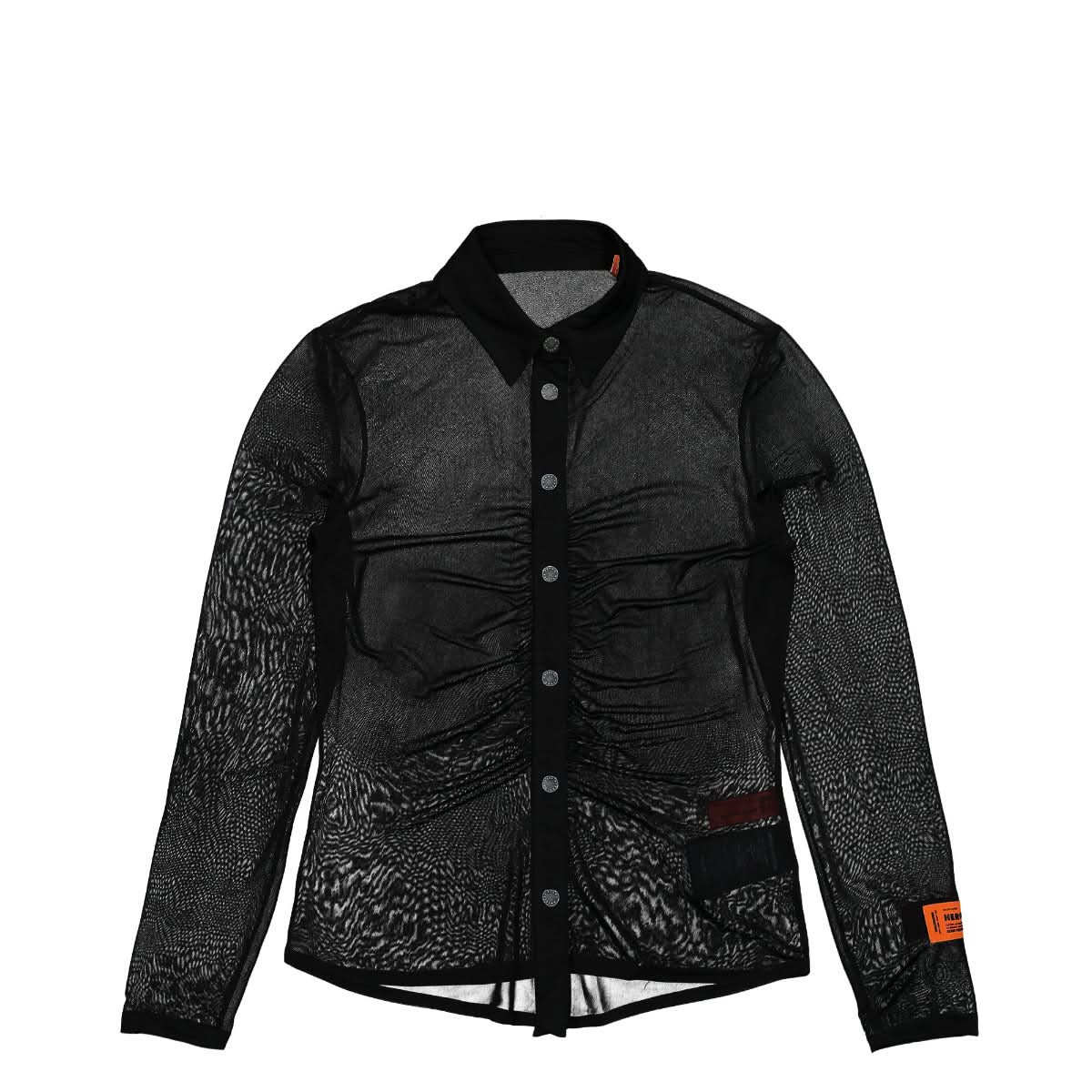 Heron Preston Georgette Shirt Black Detail view 1 | Gate