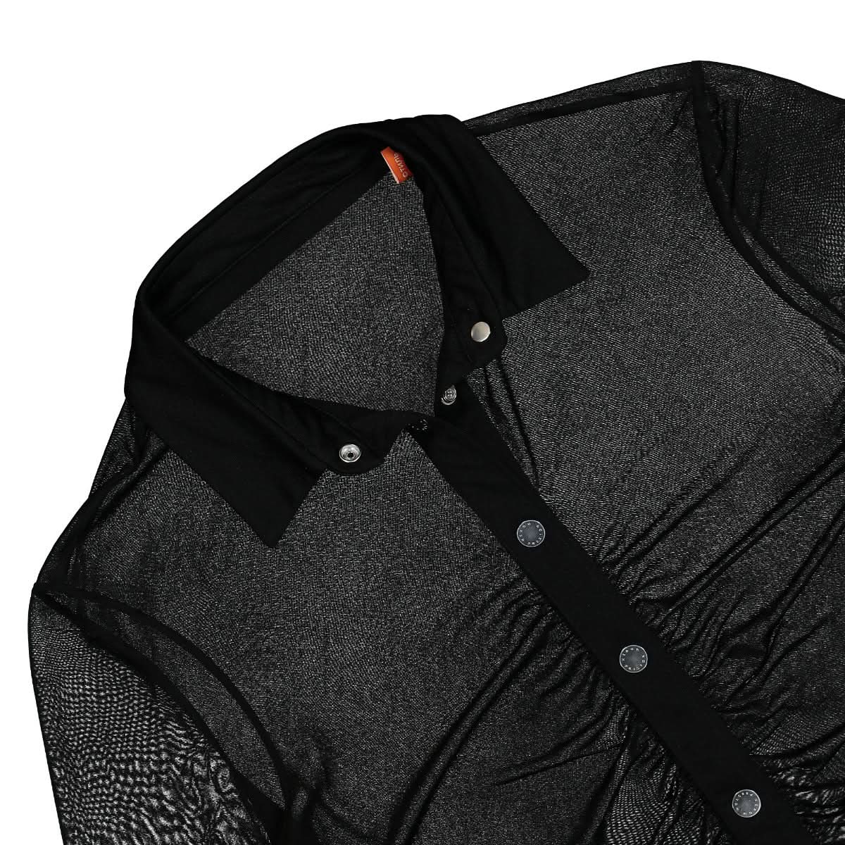 Heron Preston Georgette Shirt Black Detail view 3 | Gate