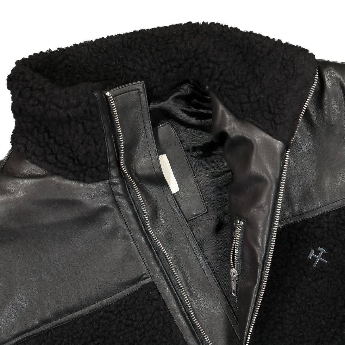 GmbH Janan Pleather Teddy Jacket Black Detail view 3 | Gate
