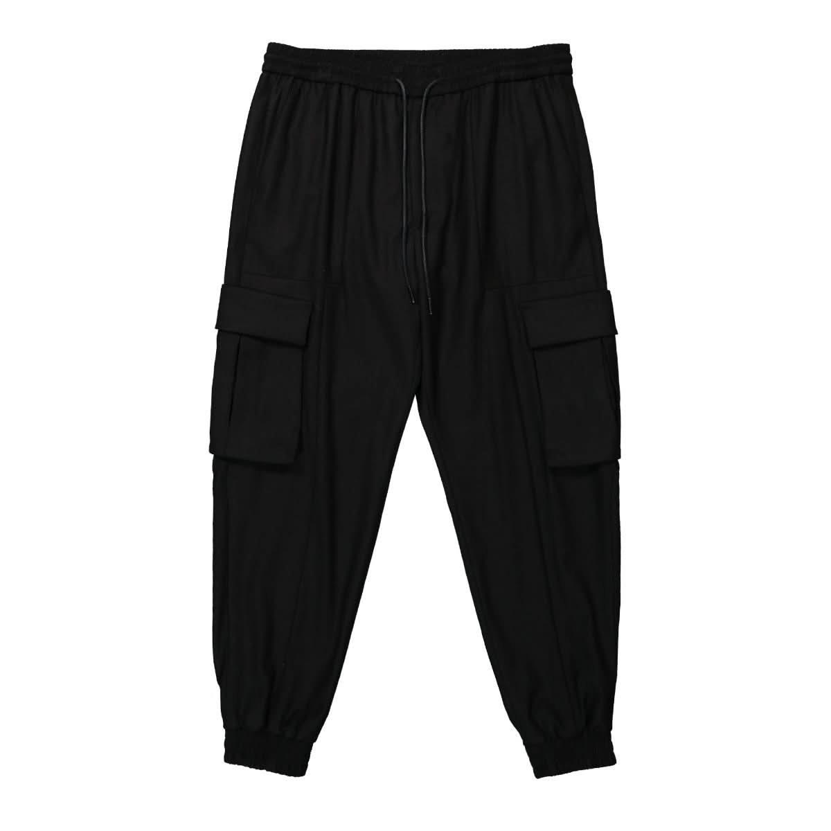 Juun.J Flannel Cargo Jogger Pants Black Detail view 1 | Gate