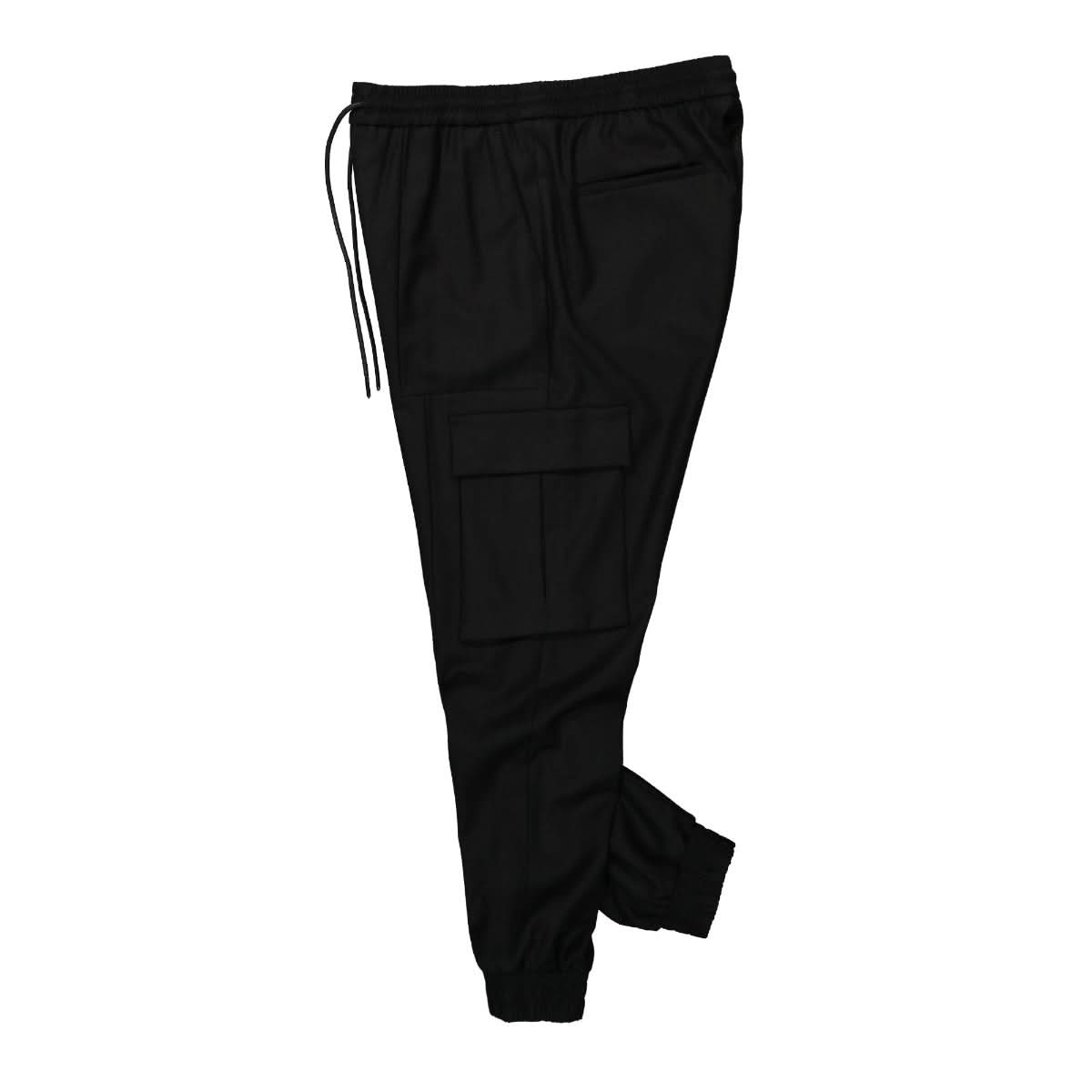 Juun.J Flannel Cargo Jogger Pants Black Detail view 3 | Gate