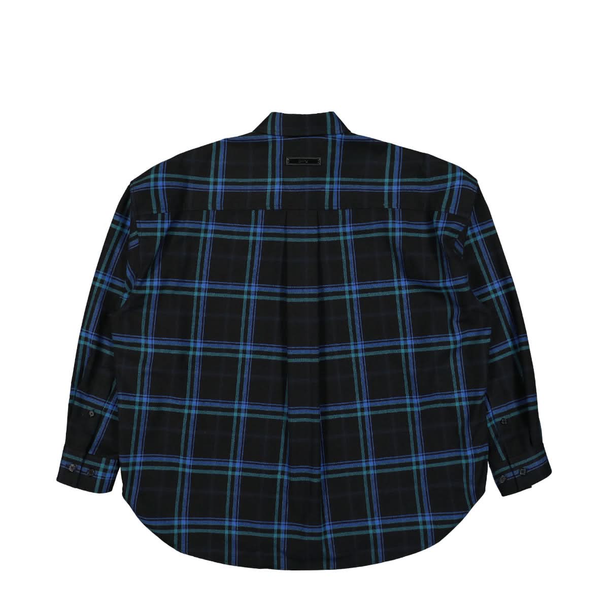 Juun.J Front One Pocket Check Shirt Blue Detail view 2 | Gate