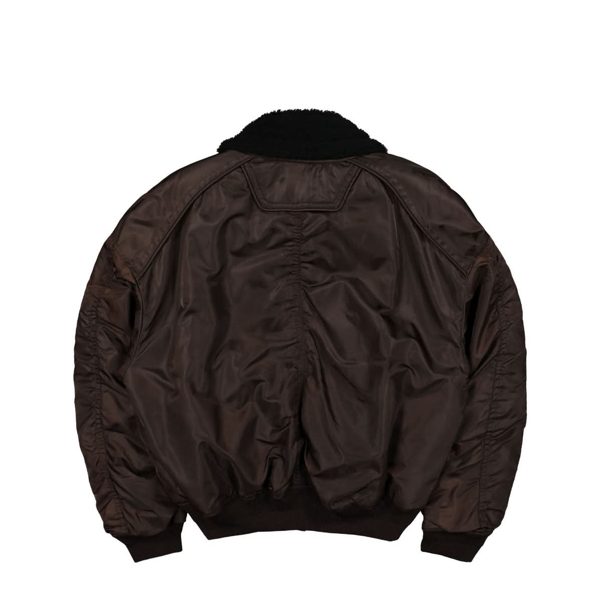 Juun.J Shearing Lamb Collar Ma-1 Jumper Brown Detail view 2 | Gate