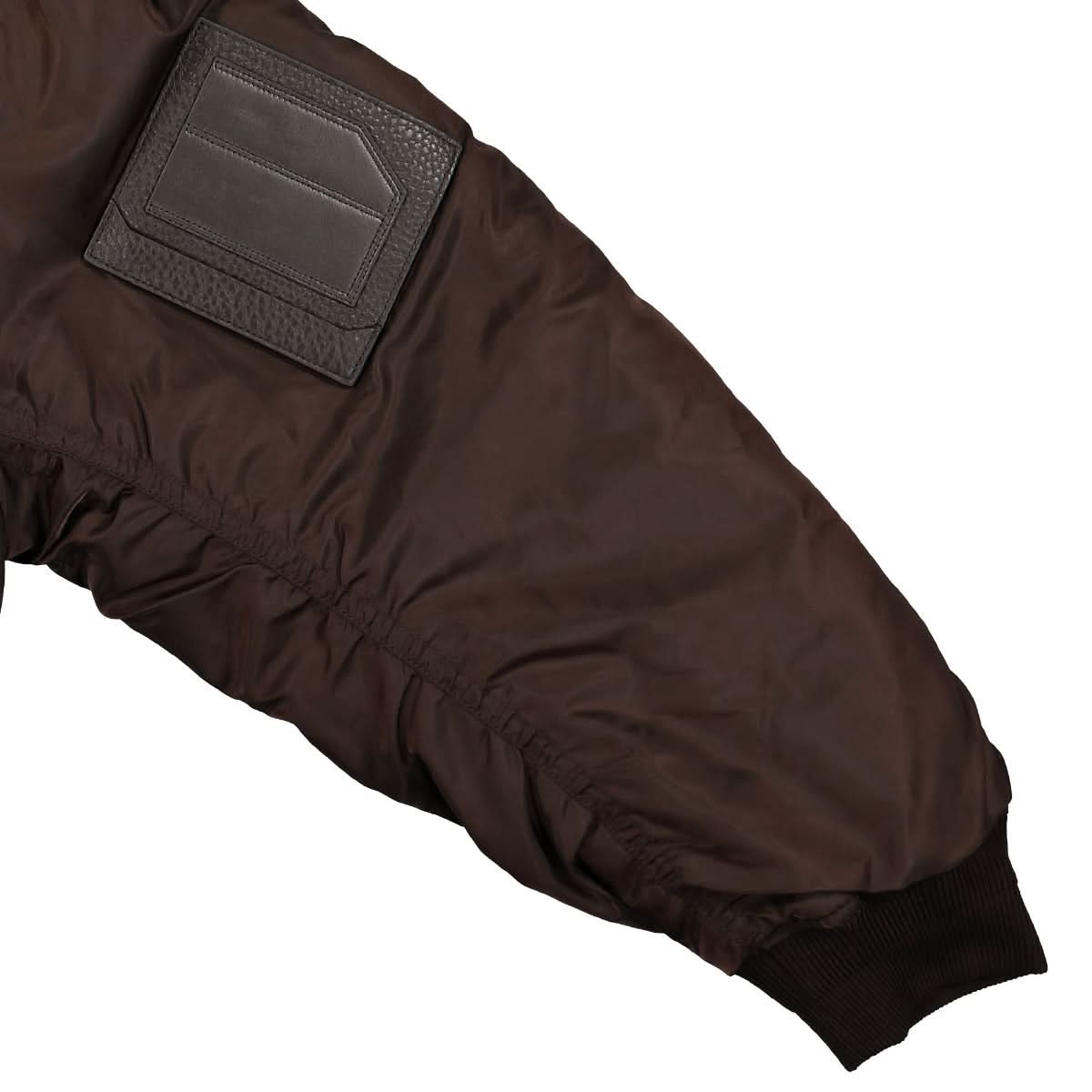 Juun.J Shearing Lamb Collar Ma-1 Jumper Brown Detail view 5 | Gate