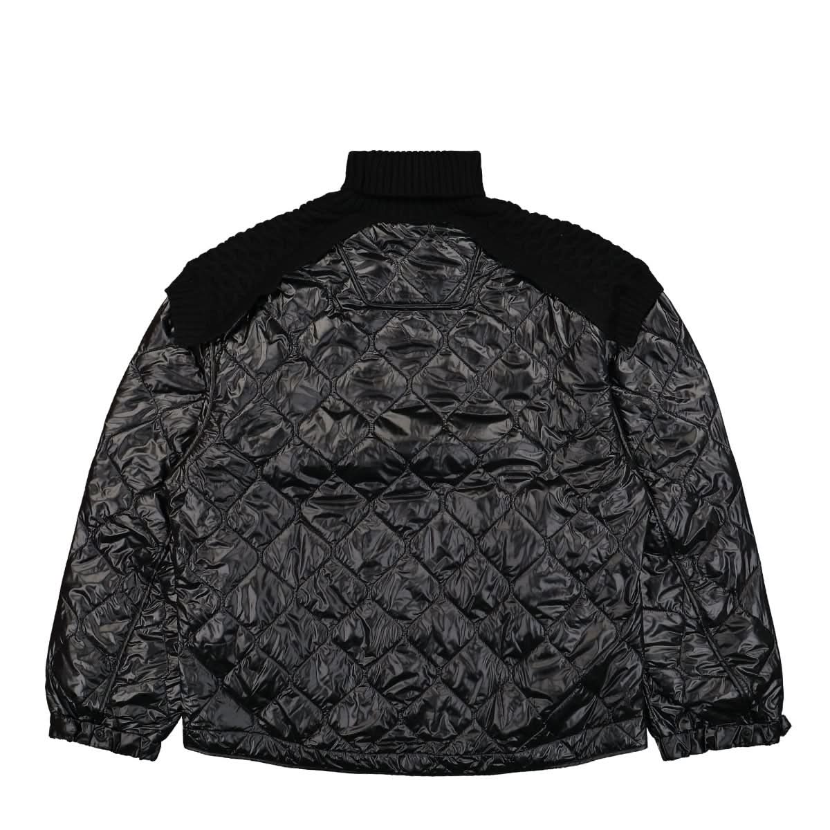 Juun.J Quilting Paneled Turtle Neck Sweater Black Detail view 1 | Gate