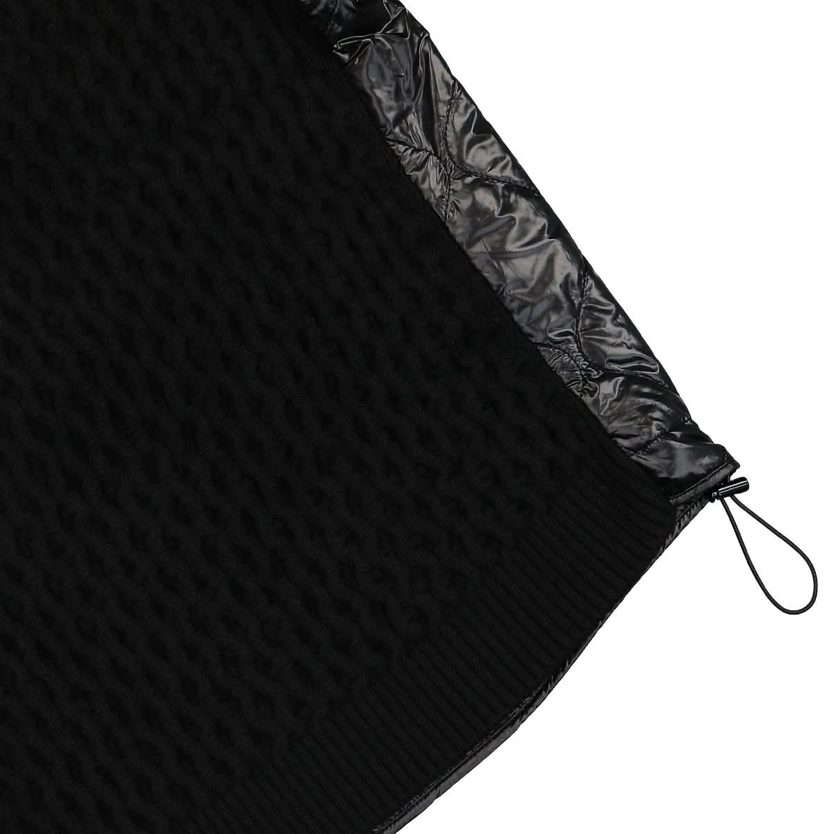 Juun.J Quilting Paneled Turtle Neck Sweater Black Detail view 4 | Gate