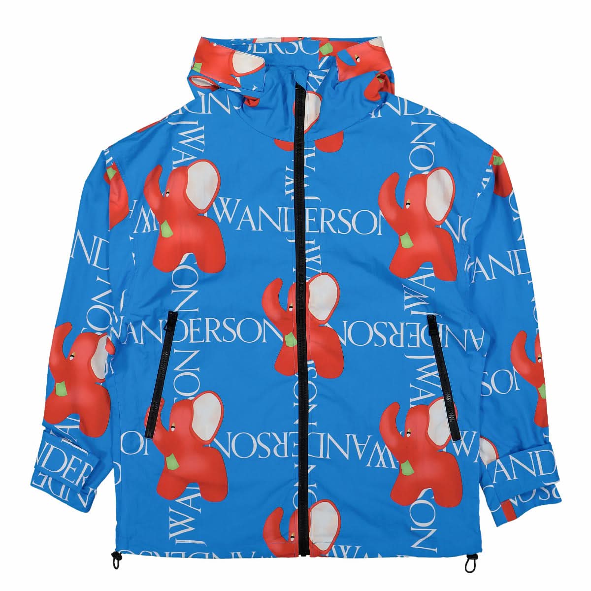 JW Anderson Hooded Shell Jacket Blue Detail view 1 | Gate