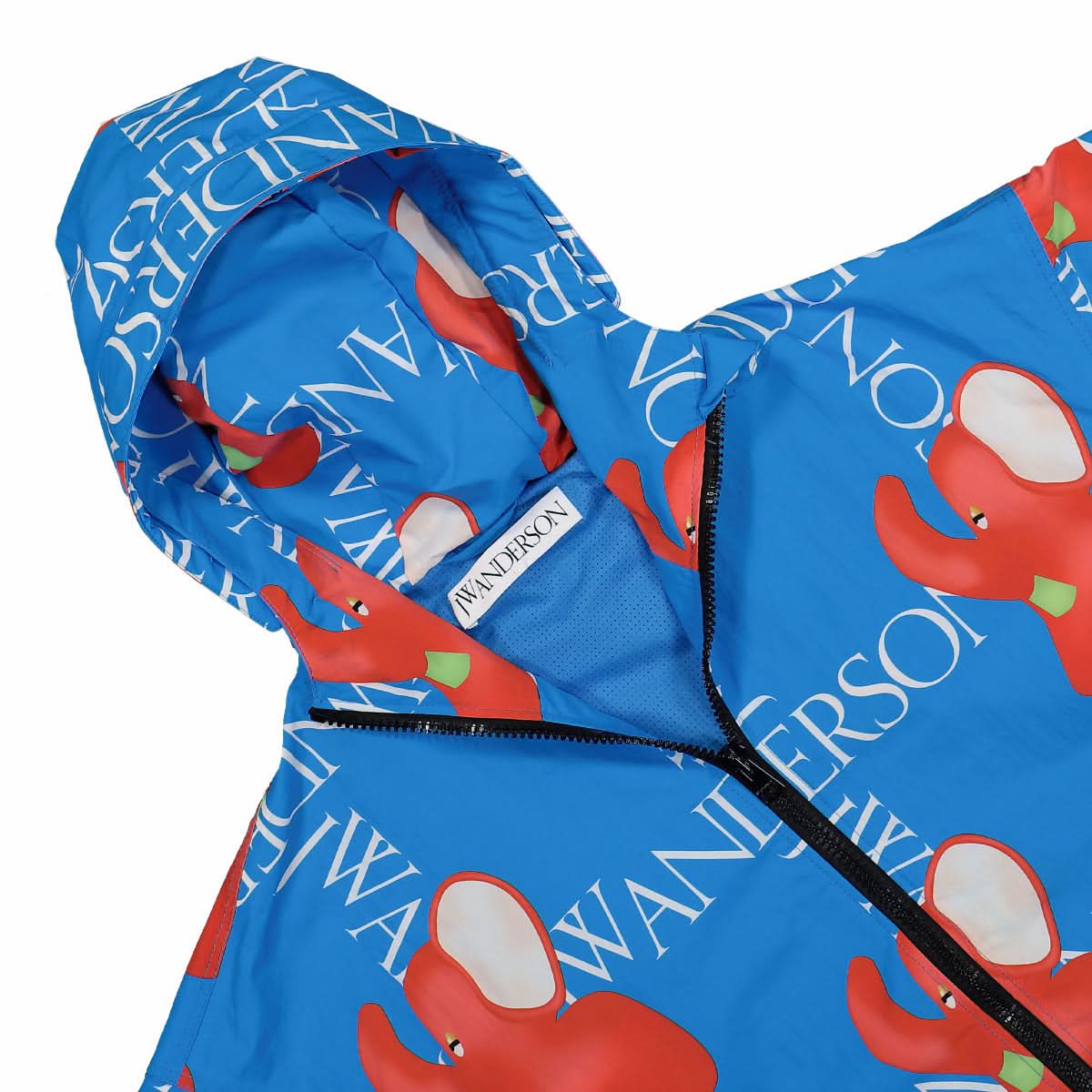 JW Anderson Hooded Shell Jacket Blue Detail view 3 | Gate