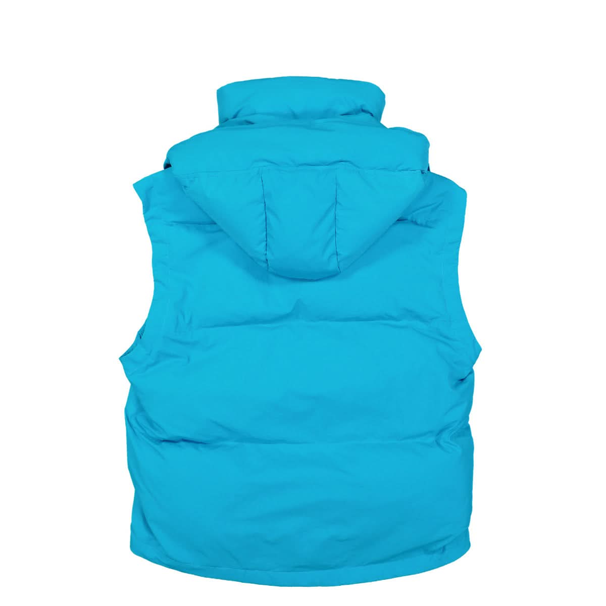 JW Anderson Contrast Hood Puffer Gilet Blue Detail view 2 | Gate