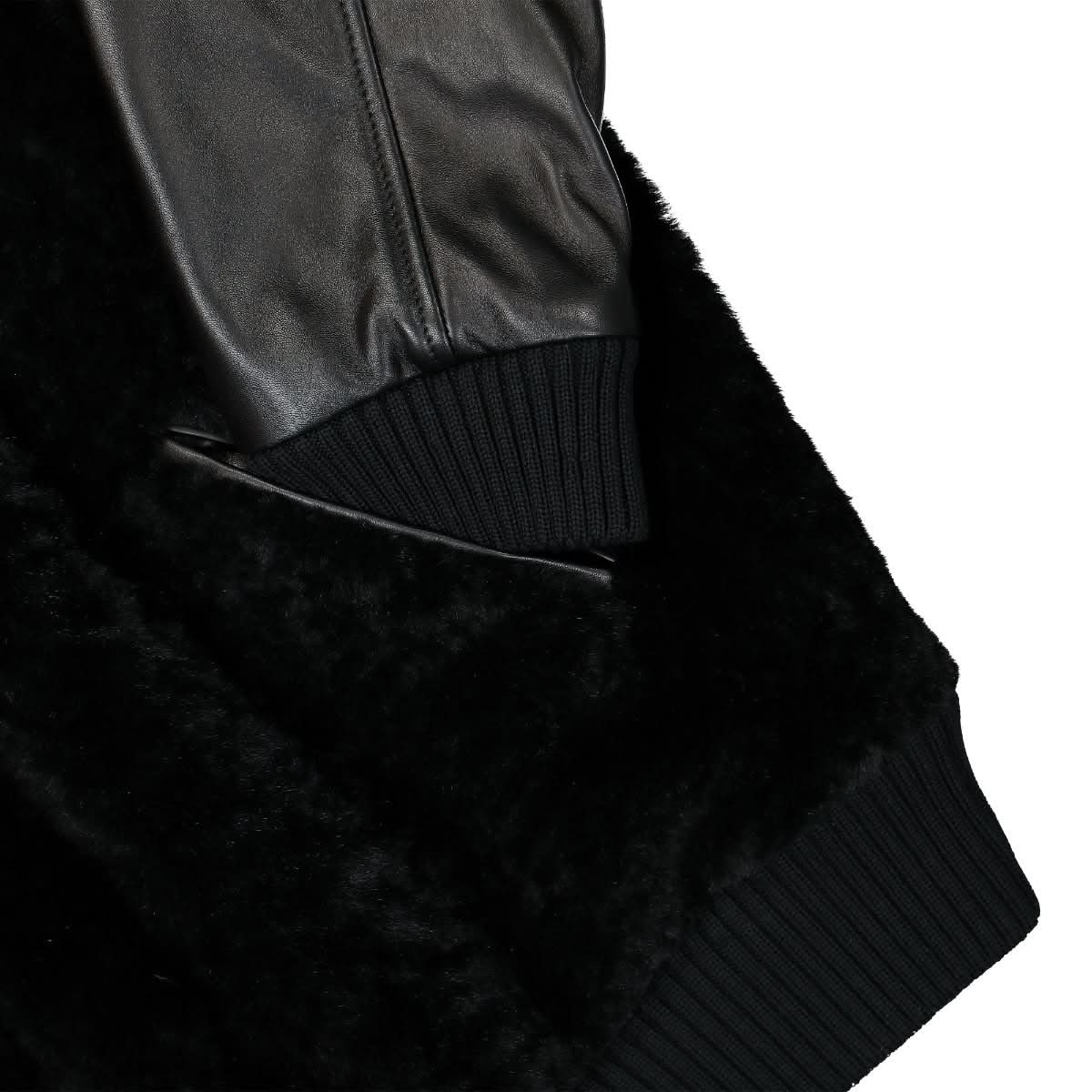 Marni Semi Curly Merino Jacket Black Detail view 4 | Gate