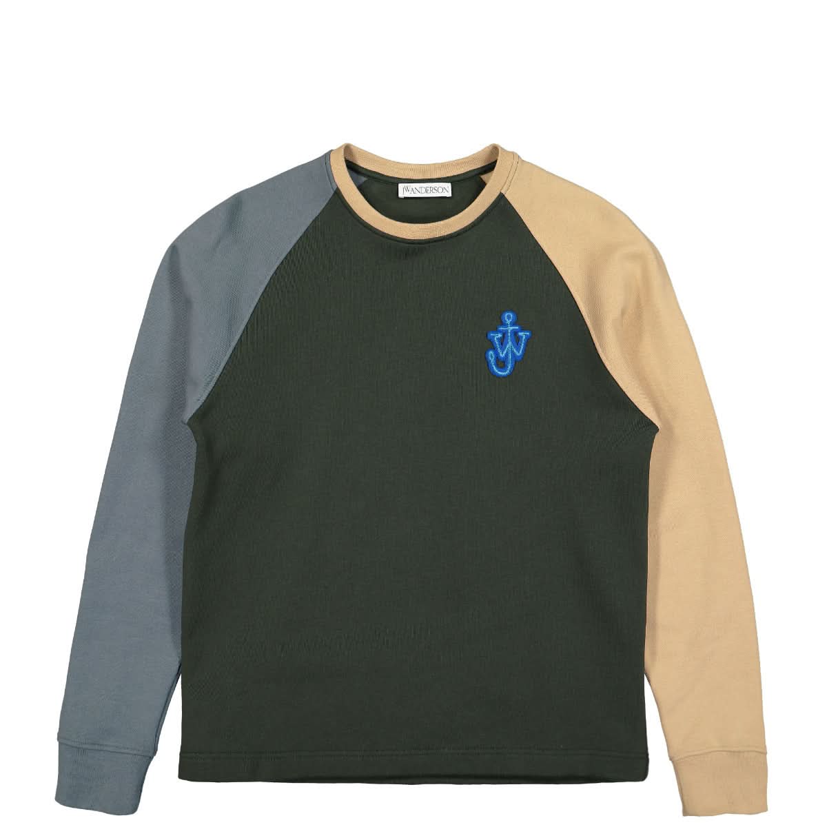 JW Anderson Raglan Colour Block Sweatshirt Multicolor Detail view 1 | Gate