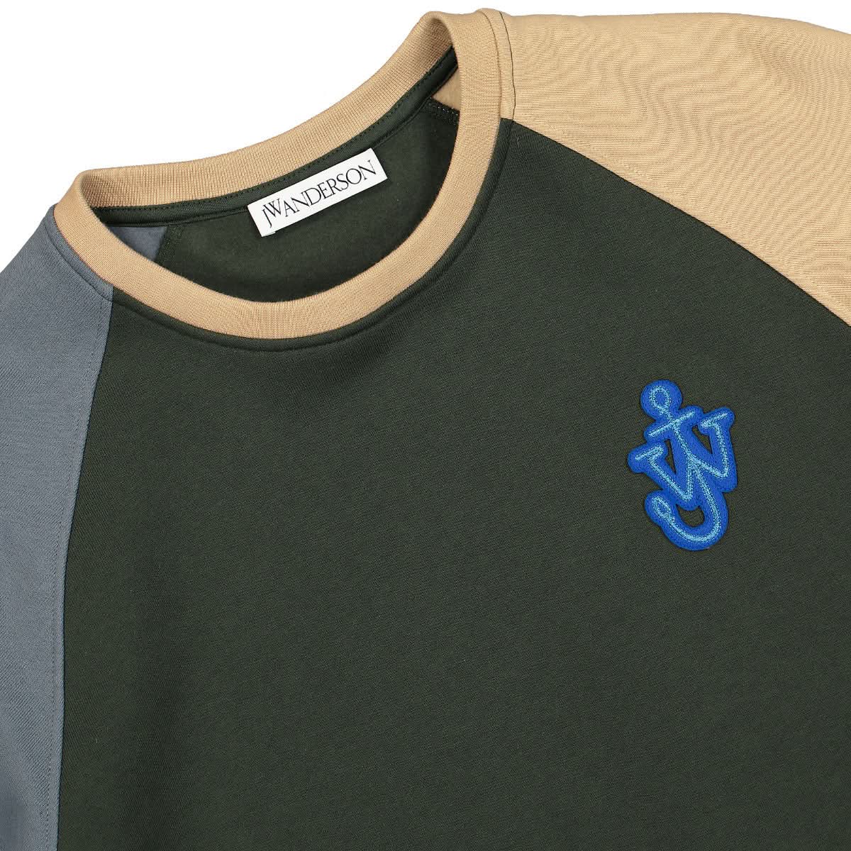 JW Anderson Raglan Colour Block Sweatshirt Multicolor Detail view 3 | Gate