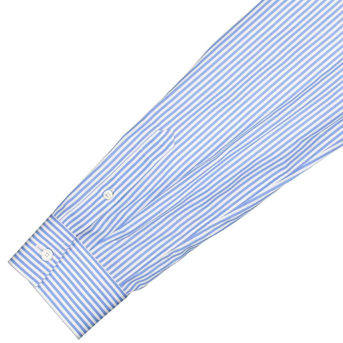 Helmut Lang Stripe PR Shirt White,Blue Detail view 4 | Gate